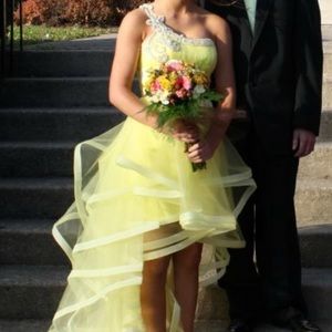 Yellow High-Low Sherri Hill Dress